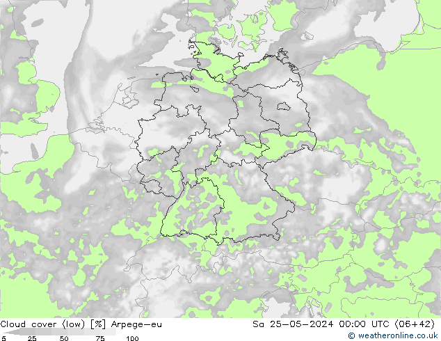 облака (низкий) Arpege-eu сб 25.05.2024 00 UTC