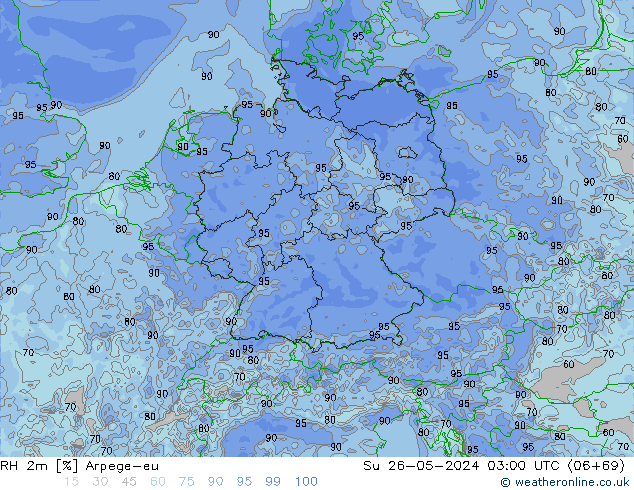 RH 2m Arpege-eu  26.05.2024 03 UTC