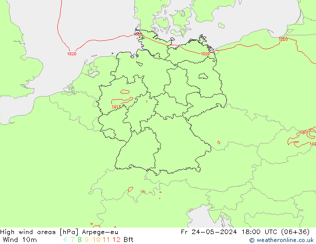 yüksek rüzgarlı alanlar Arpege-eu Cu 24.05.2024 18 UTC
