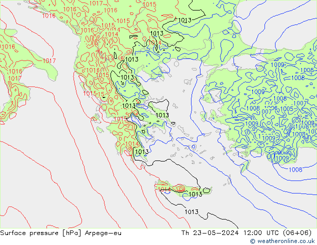 Bodendruck Arpege-eu Do 23.05.2024 12 UTC