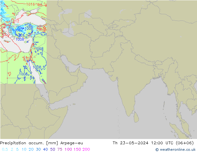 Precipitation accum. Arpege-eu 星期四 23.05.2024 12 UTC
