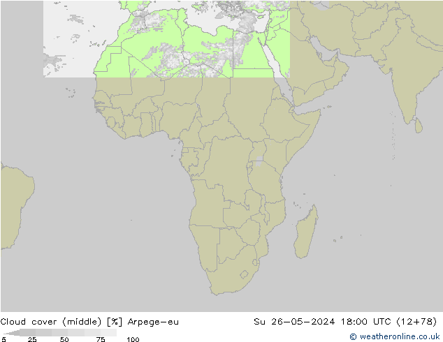 Nubes medias Arpege-eu dom 26.05.2024 18 UTC