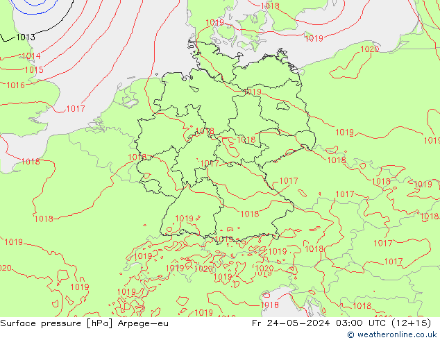 приземное давление Arpege-eu пт 24.05.2024 03 UTC