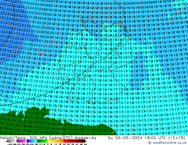 Height/Temp. 500 hPa Arpege-eu Su 26.05.2024 18 UTC