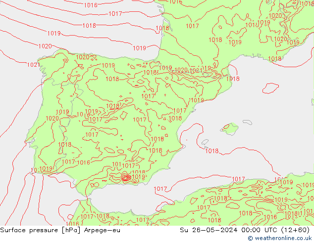 Luchtdruk (Grond) Arpege-eu zo 26.05.2024 00 UTC