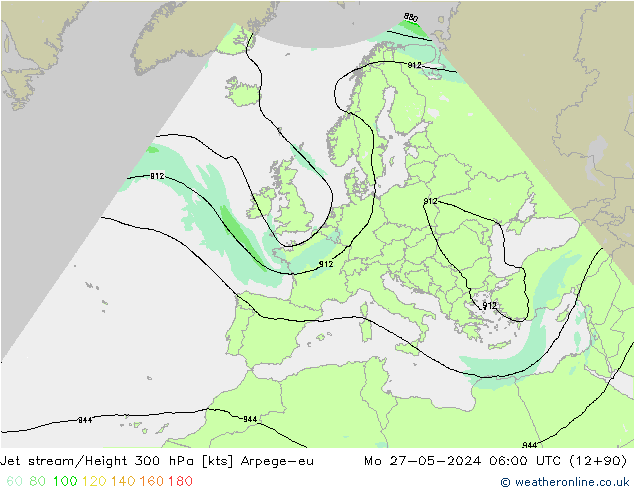 Jet stream Arpege-eu Seg 27.05.2024 06 UTC
