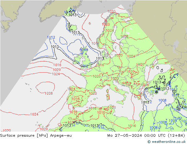Yer basıncı Arpege-eu Pzt 27.05.2024 00 UTC