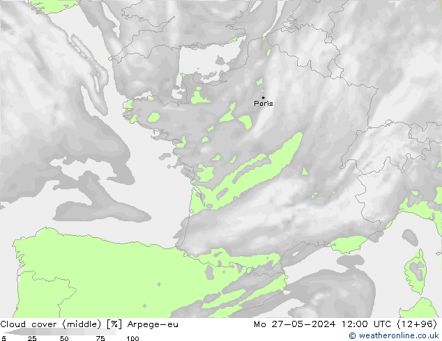 Nuages (moyen) Arpege-eu lun 27.05.2024 12 UTC