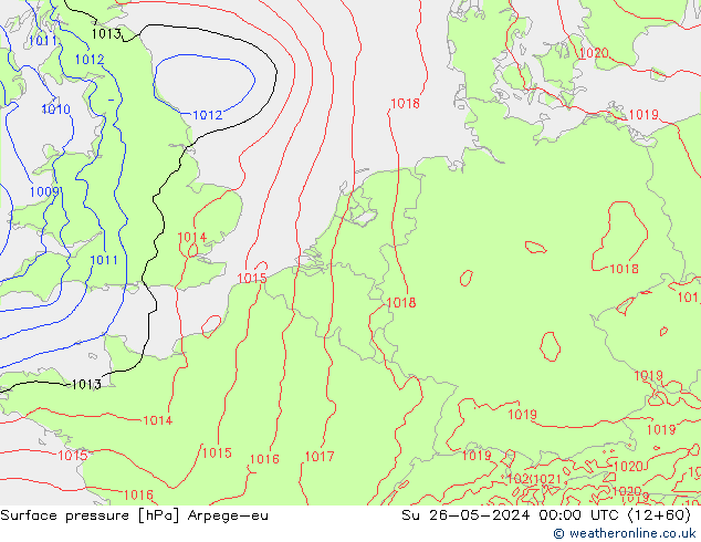 Surface pressure Arpege-eu Su 26.05.2024 00 UTC