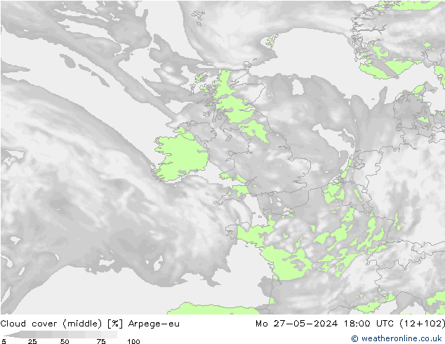 nuvens (médio) Arpege-eu Seg 27.05.2024 18 UTC