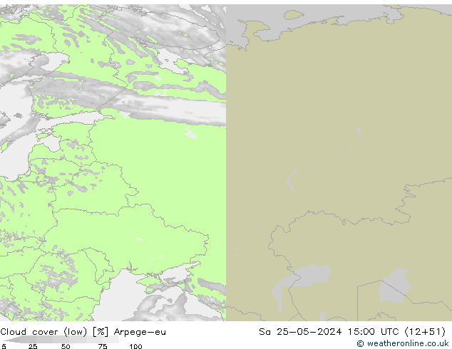 Bewolking (Laag) Arpege-eu za 25.05.2024 15 UTC