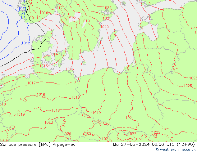 приземное давление Arpege-eu пн 27.05.2024 06 UTC