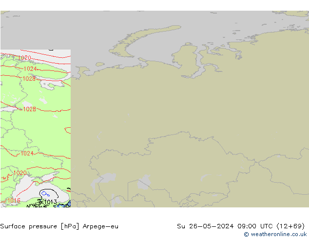 Luchtdruk (Grond) Arpege-eu zo 26.05.2024 09 UTC
