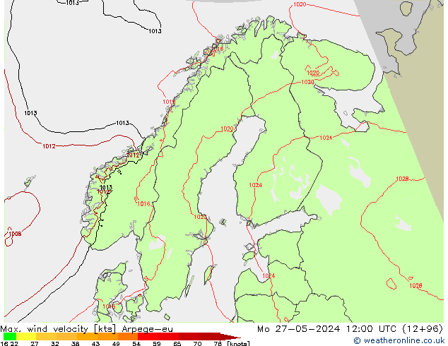 Windböen Arpege-eu Mo 27.05.2024 12 UTC