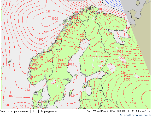 Bodendruck Arpege-eu Sa 25.05.2024 00 UTC