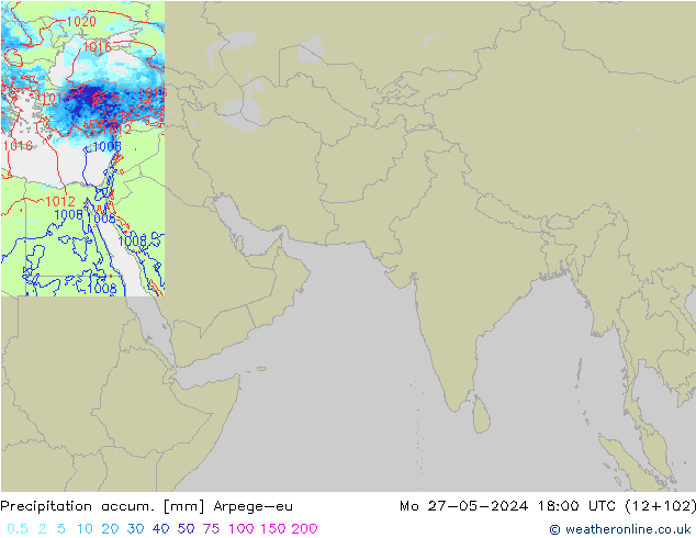 Toplam Yağış Arpege-eu Pzt 27.05.2024 18 UTC