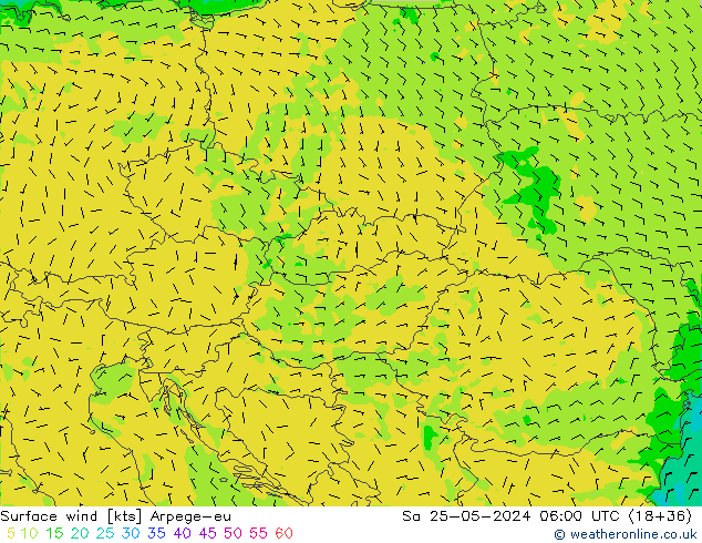 Rüzgar 10 m Arpege-eu Cts 25.05.2024 06 UTC