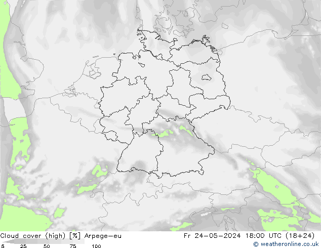 Bulutlar (yüksek) Arpege-eu Cu 24.05.2024 18 UTC