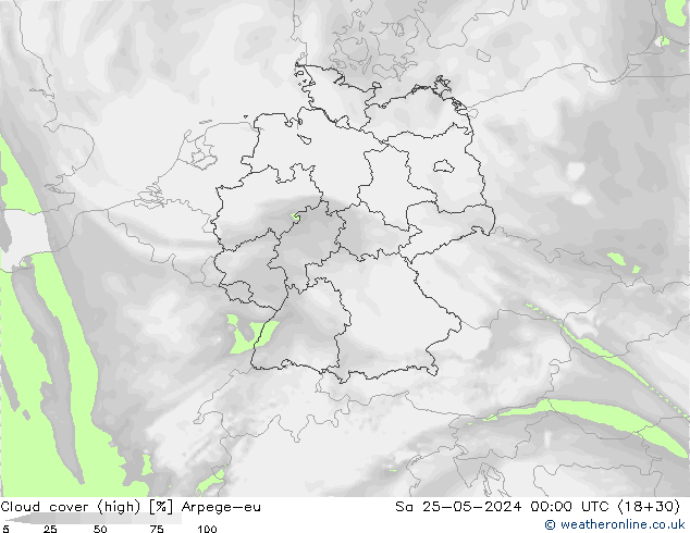 Bulutlar (yüksek) Arpege-eu Cts 25.05.2024 00 UTC