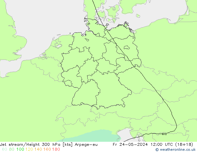 Corriente en chorro Arpege-eu vie 24.05.2024 12 UTC