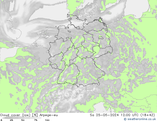 Wolken (tief) Arpege-eu Sa 25.05.2024 12 UTC