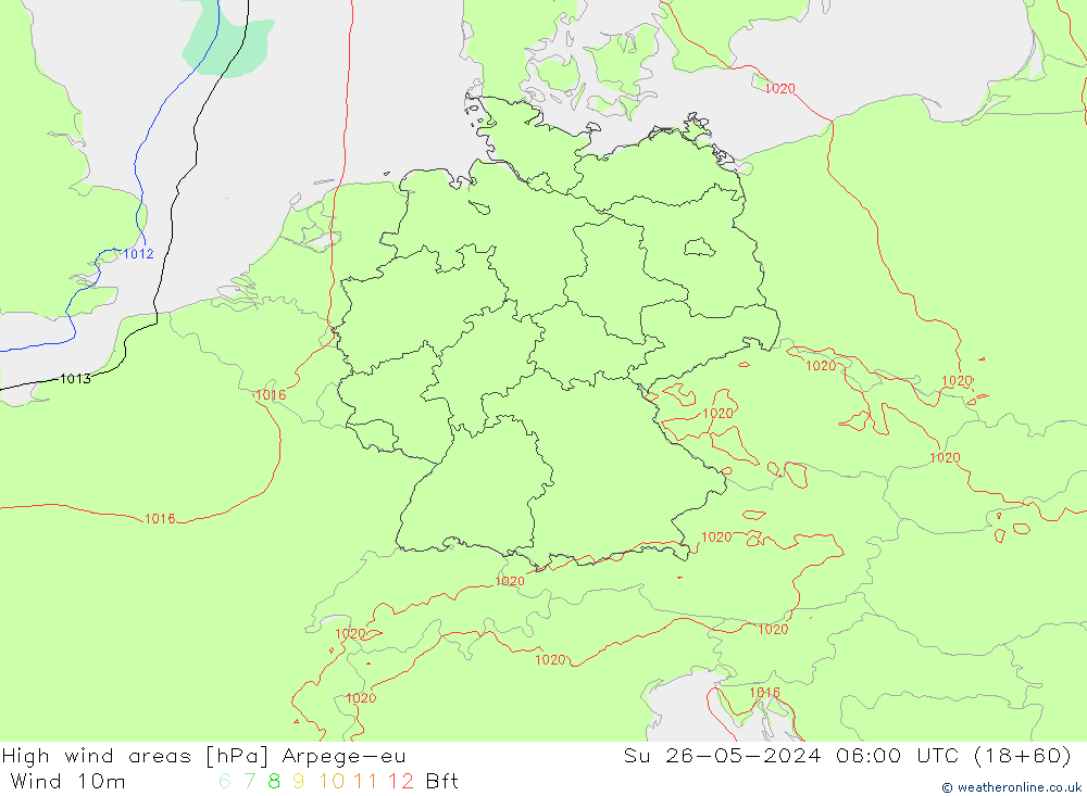 High wind areas Arpege-eu Dom 26.05.2024 06 UTC