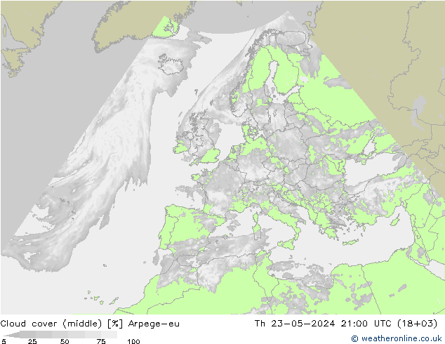 Wolken (mittel) Arpege-eu Do 23.05.2024 21 UTC