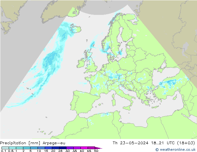 降水 Arpege-eu 星期四 23.05.2024 21 UTC