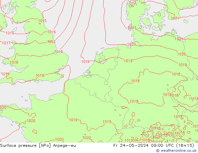 Presión superficial Arpege-eu vie 24.05.2024 09 UTC