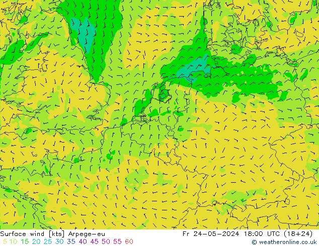 风 10 米 Arpege-eu 星期五 24.05.2024 18 UTC