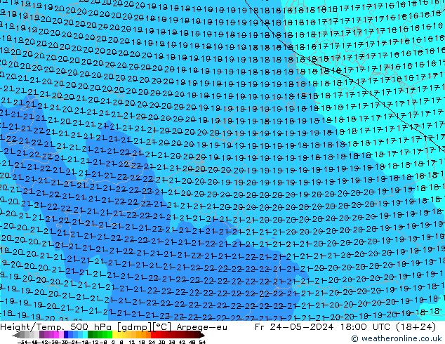 Height/Temp. 500 hPa Arpege-eu pt. 24.05.2024 18 UTC