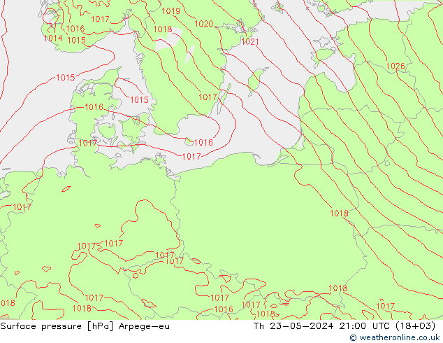 ciśnienie Arpege-eu czw. 23.05.2024 21 UTC