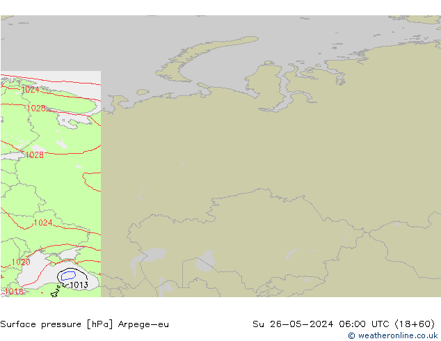 Surface pressure Arpege-eu Su 26.05.2024 06 UTC