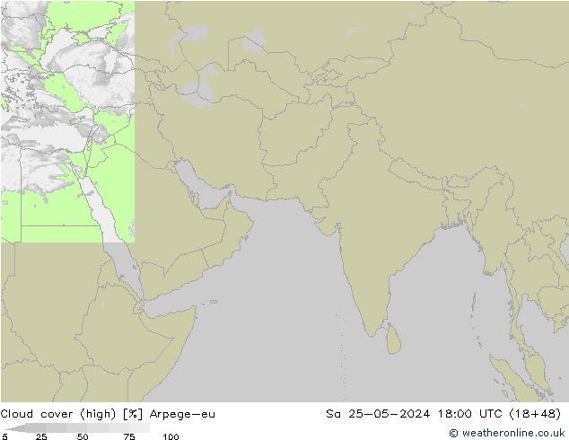 zachmurzenie (wysokie) Arpege-eu so. 25.05.2024 18 UTC