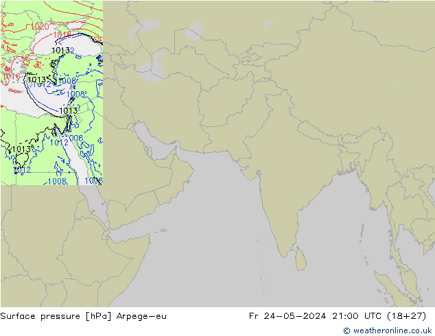 Surface pressure Arpege-eu Fr 24.05.2024 21 UTC