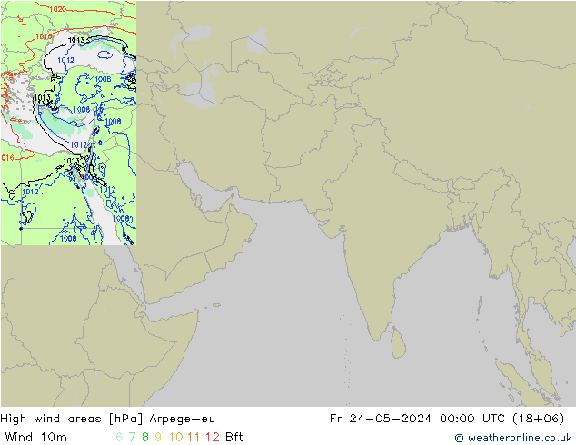 High wind areas Arpege-eu Fr 24.05.2024 00 UTC