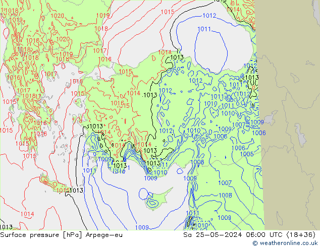 Bodendruck Arpege-eu Sa 25.05.2024 06 UTC