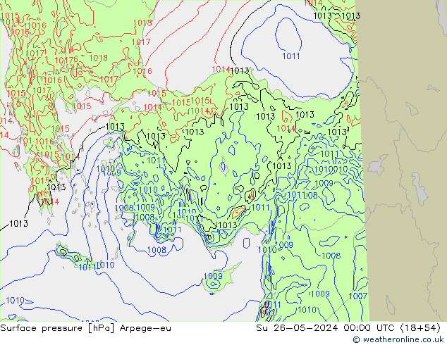 приземное давление Arpege-eu Вс 26.05.2024 00 UTC