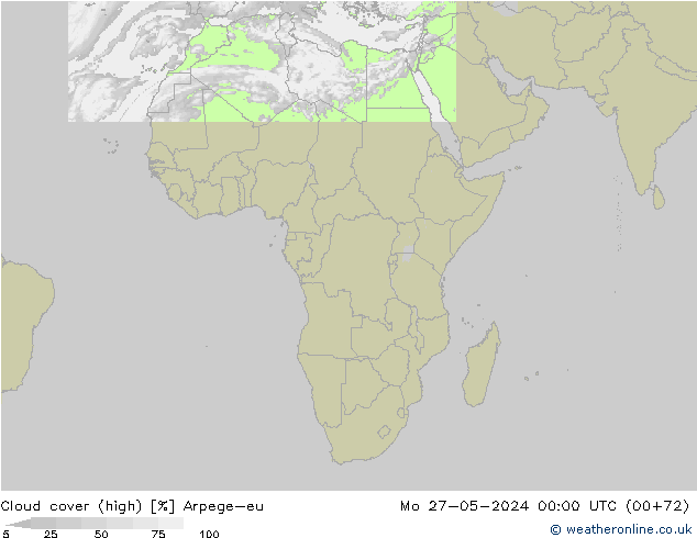 vysoký oblak Arpege-eu Po 27.05.2024 00 UTC