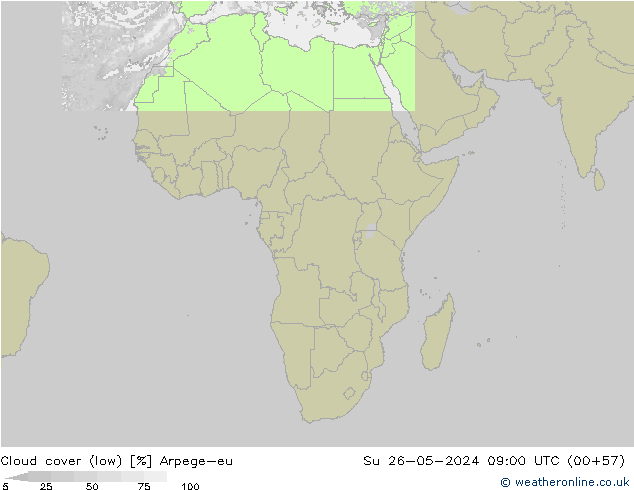 Bewolking (Laag) Arpege-eu zo 26.05.2024 09 UTC