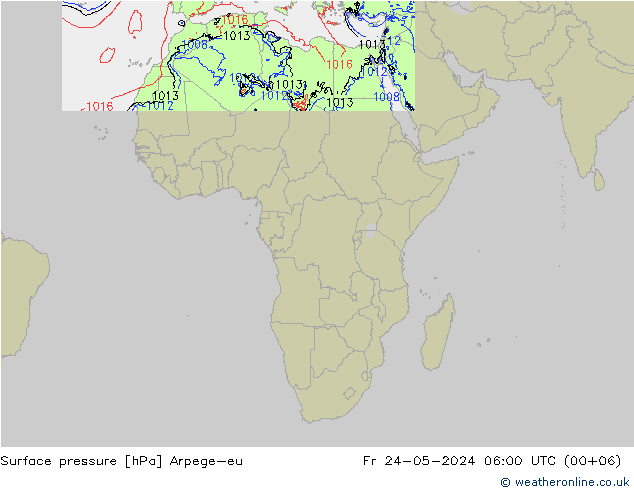 Surface pressure Arpege-eu Fr 24.05.2024 06 UTC