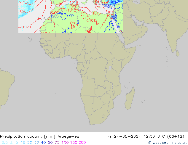 Precipitation accum. Arpege-eu пт 24.05.2024 12 UTC