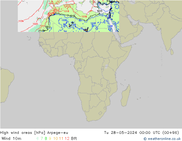 High wind areas Arpege-eu mar 28.05.2024 00 UTC