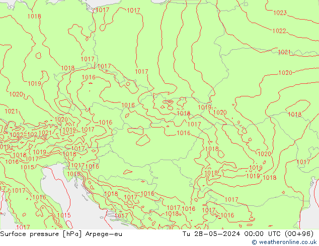 Atmosférický tlak Arpege-eu Út 28.05.2024 00 UTC