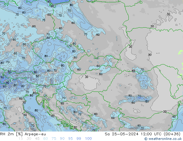 RH 2m Arpege-eu sab 25.05.2024 12 UTC