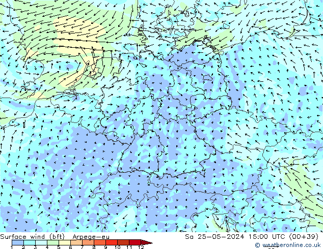  10 m (bft) Arpege-eu  25.05.2024 15 UTC
