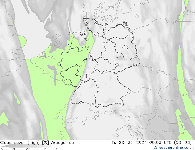 Wolken (hohe) Arpege-eu Di 28.05.2024 00 UTC