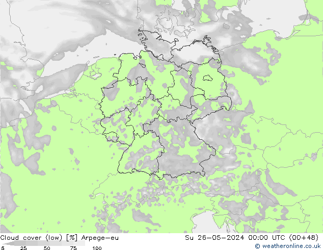 облака (низкий) Arpege-eu Вс 26.05.2024 00 UTC