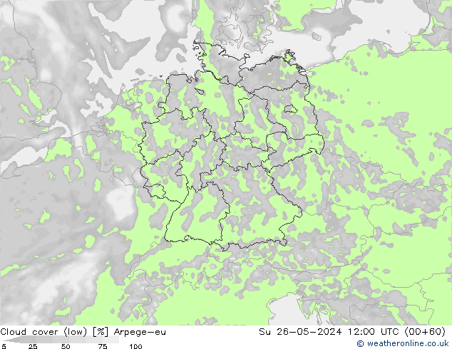 Bulutlar (düşük) Arpege-eu Paz 26.05.2024 12 UTC