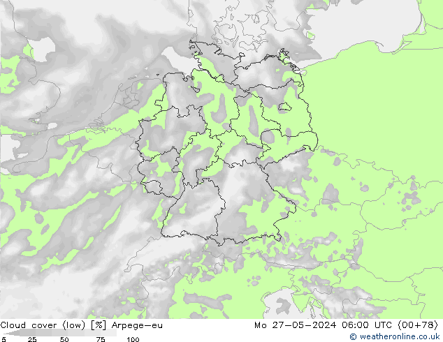 Nubes bajas Arpege-eu lun 27.05.2024 06 UTC